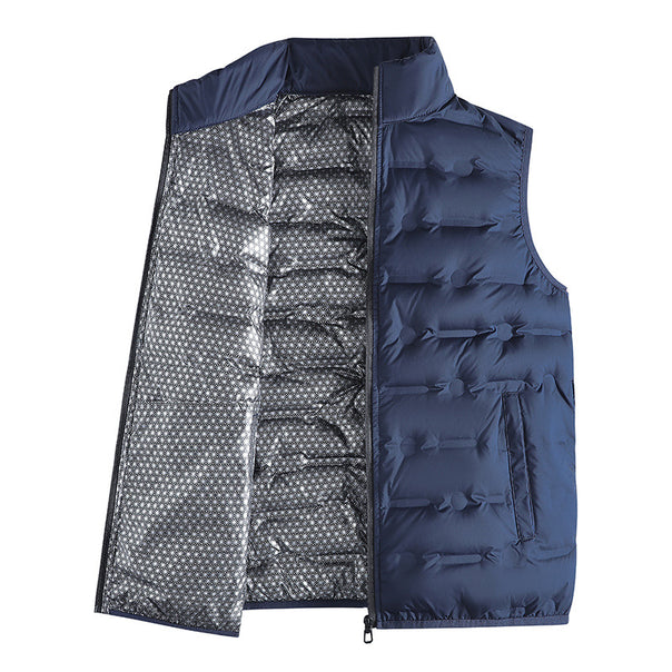 Men's lightweight padded stand-up collar vest with reflective thermal foil Mune Fashion