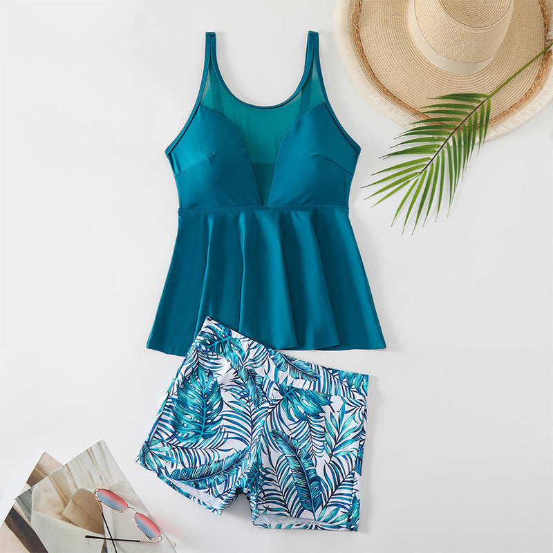 Women’s Sporty Tankini Set with fashionable ruffle Mune Fashion