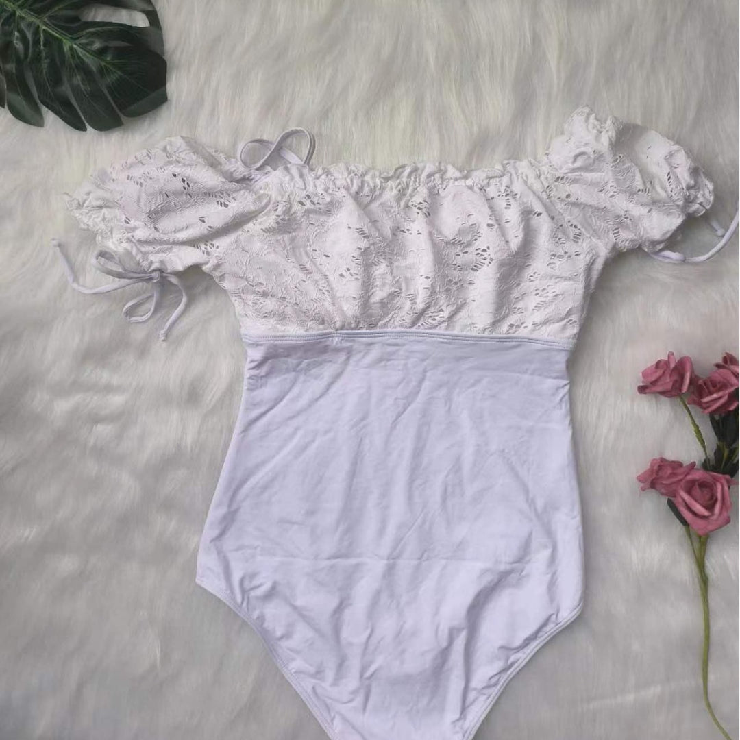 Women's One-Piece Swimsuit with Romantic Lace Details Mune Fashion