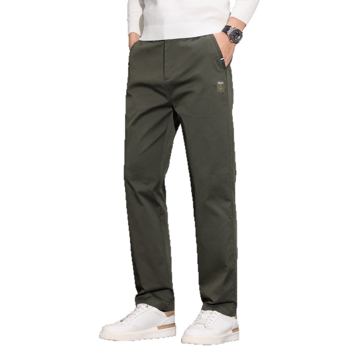 Men's cotton chinos with straight cut and patch back pockets Mune Fashion