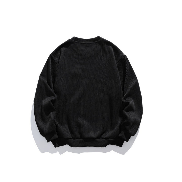 Unisex waffle texture sweatshirt with chest pocket and elastic hem Mune Fashion