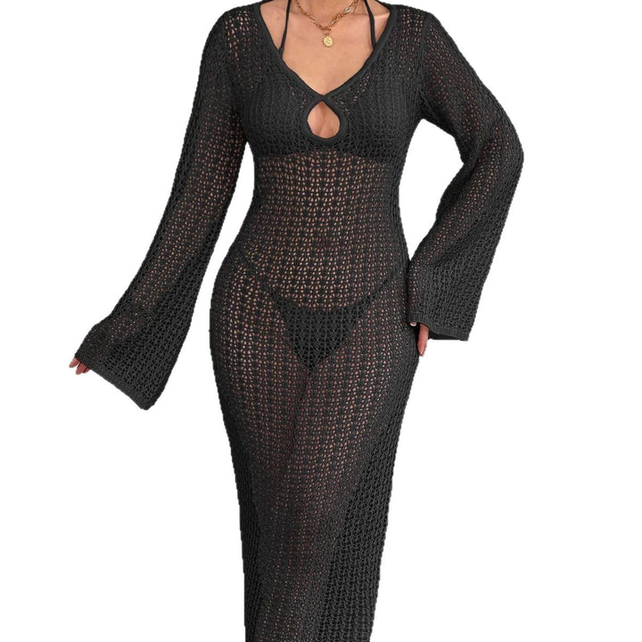 Ladies Crochet Beach Dress with Elegant Slit Mune Fashion