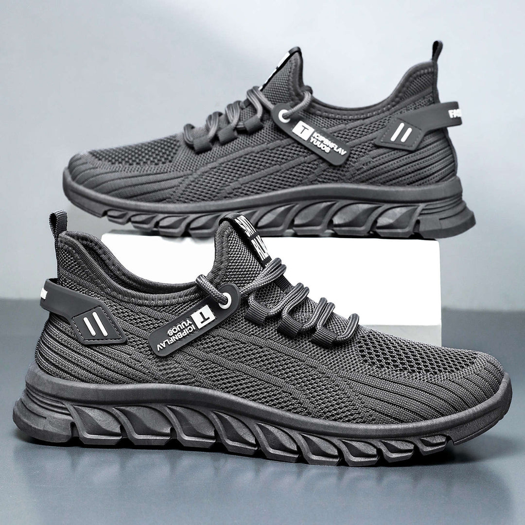 Men's breathable knit chunky sneaker with elastic entry, stable cushioning sole and pull tab Mune Fashion