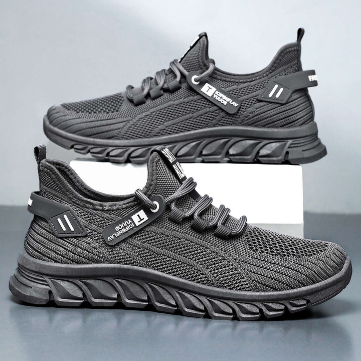 Men's breathable knit chunky sneaker with elastic entry, stable cushioning sole and pull tab Mune Fashion