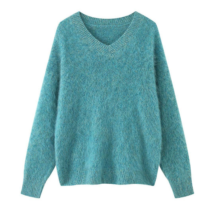 Women's Fluffy Mohair-Look Sweater with Oversize Silhouette