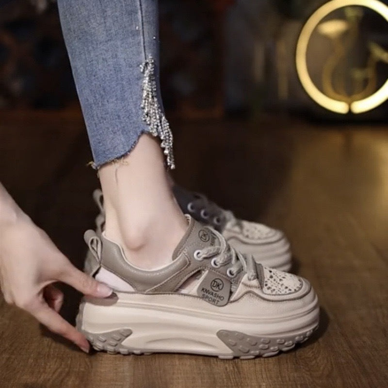 Women's Stylish Sneakers with Airy Perforations and Cushioning Sole Mune Fashion