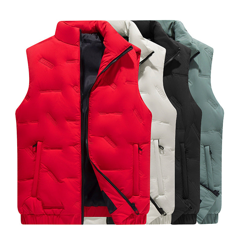 Men's lightweight quilted thermal vest with all-over logo, windproof outer shell and concealed zipper pockets Mune Fashion