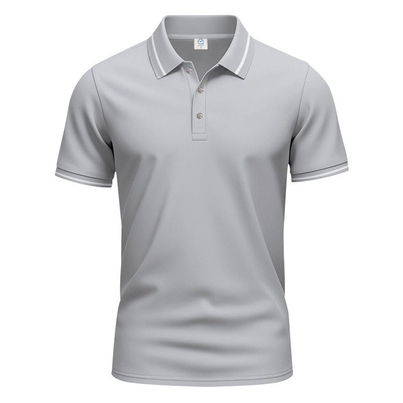 Men's breathable interlock polo shirt with contrast tipping, short button placket and slim silhouette Mune Fashion