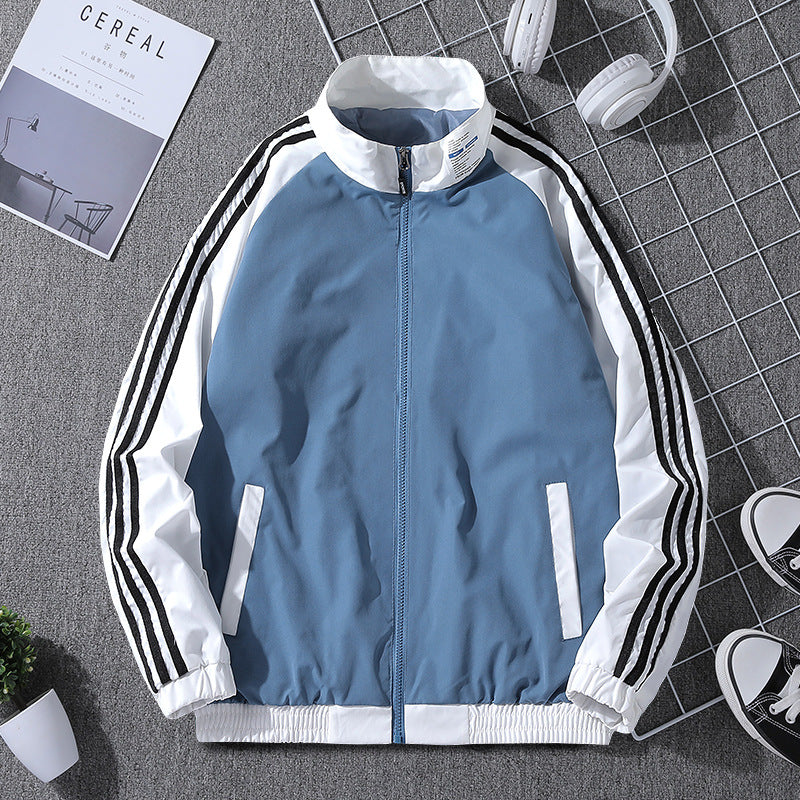 Men's sporty transitional jacket with zipper and side pockets Mune Fashion