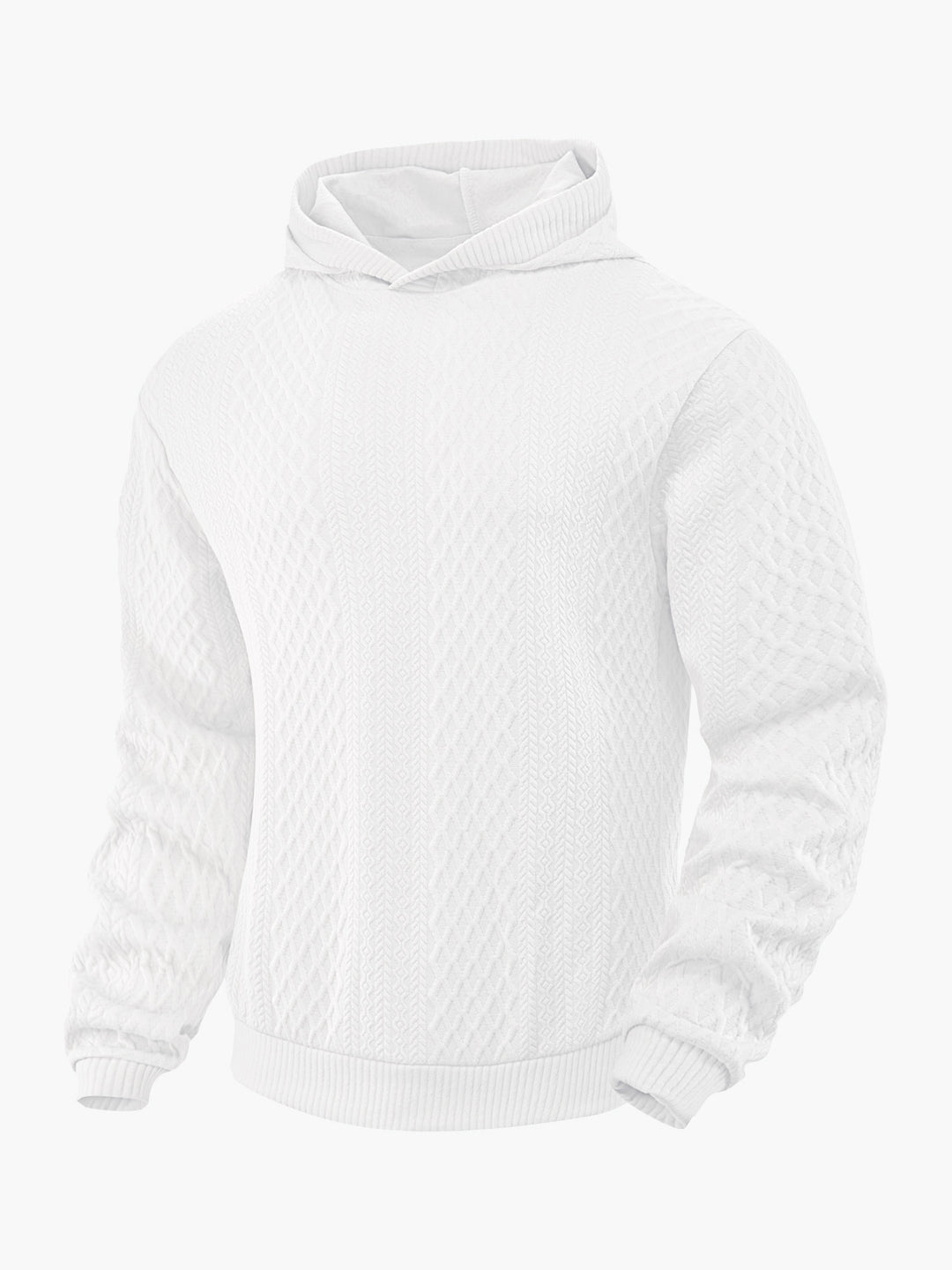 Men's structured funnel neck pullover with hood and honeycomb jacquard Mune Fashion