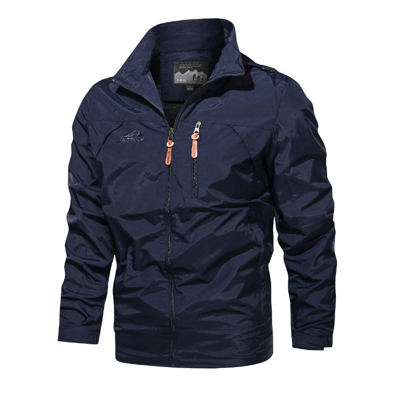 Men's ultralight microfiber windbreaker with high stand-up collar and chest zip pocket Mune Fashion