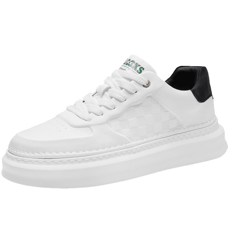 Unisex Voluminous Low Sneakers with Embossed Checkerboard Pattern and Padded Heel Collar Mune Fashion