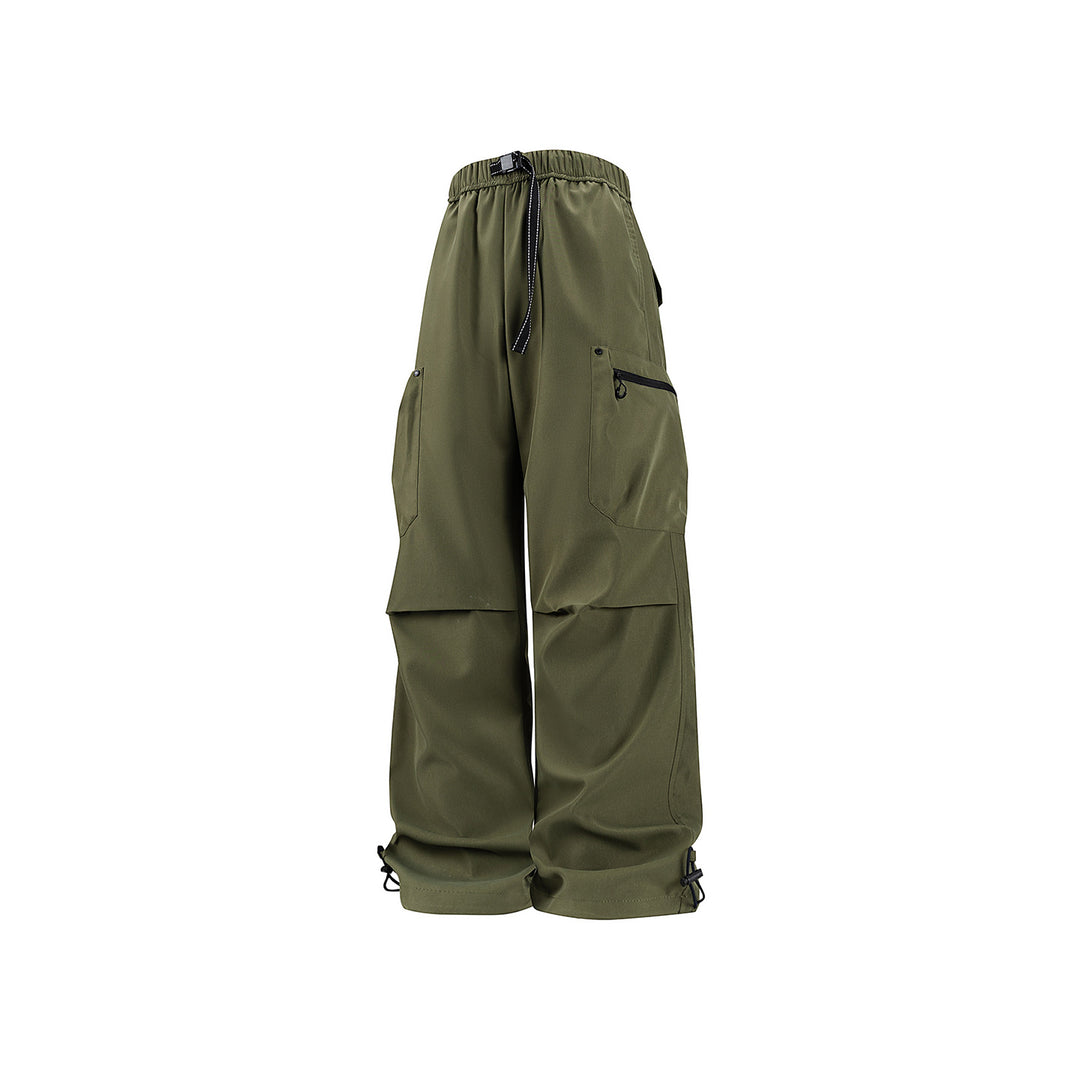 Damen Weite Technical-Cargo-Hose mit Tunnelzugbund, verstärkten Kniepartien und verstellbaren Beinabschlüssen Mune Fashion