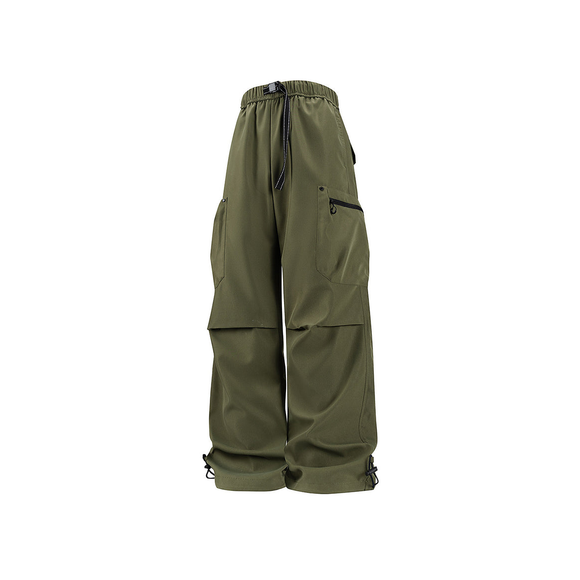 Damen Weite Technical-Cargo-Hose mit Tunnelzugbund, verstärkten Kniepartien und verstellbaren Beinabschlüssen Mune Fashion