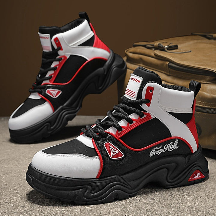 Men's High-Top City Platform Sneakers with sculpted wave sole, padded ankle collar, and grippy off-road traction Mune Fashion