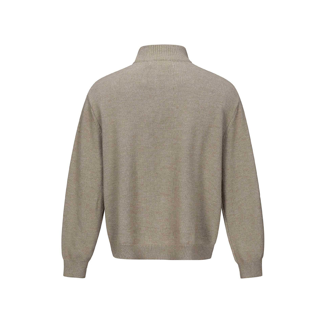 Men's Half-Zip Knit Pullover with Ribbed Collar Mune Fashion
