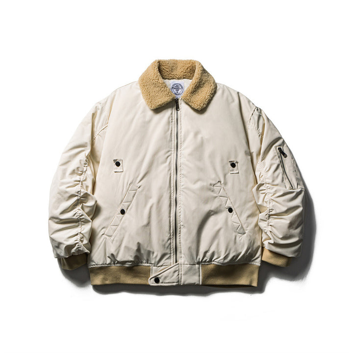 Men's short parka bomber with sherpa collar, padded utility jacket Mune Fashion