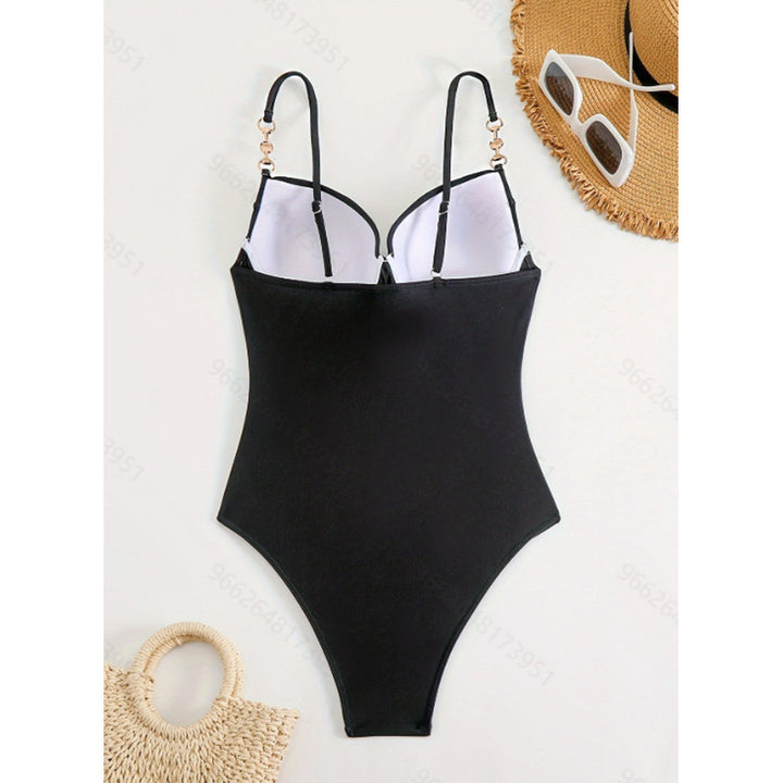 Women's one-piece swimsuit with elegant straps and push-up feature Mune Fashion