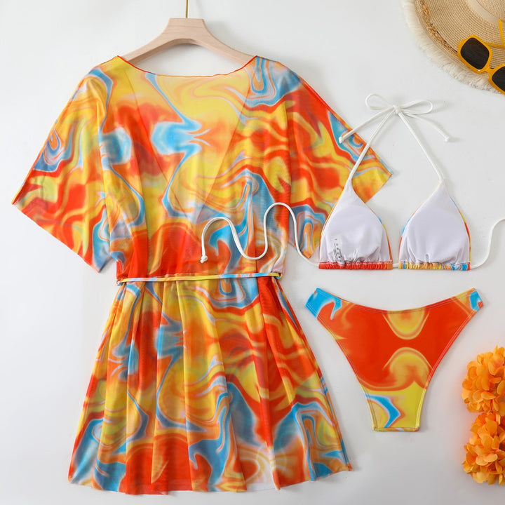 Ladies Bikini set with matching wrap dress Mune Fashion