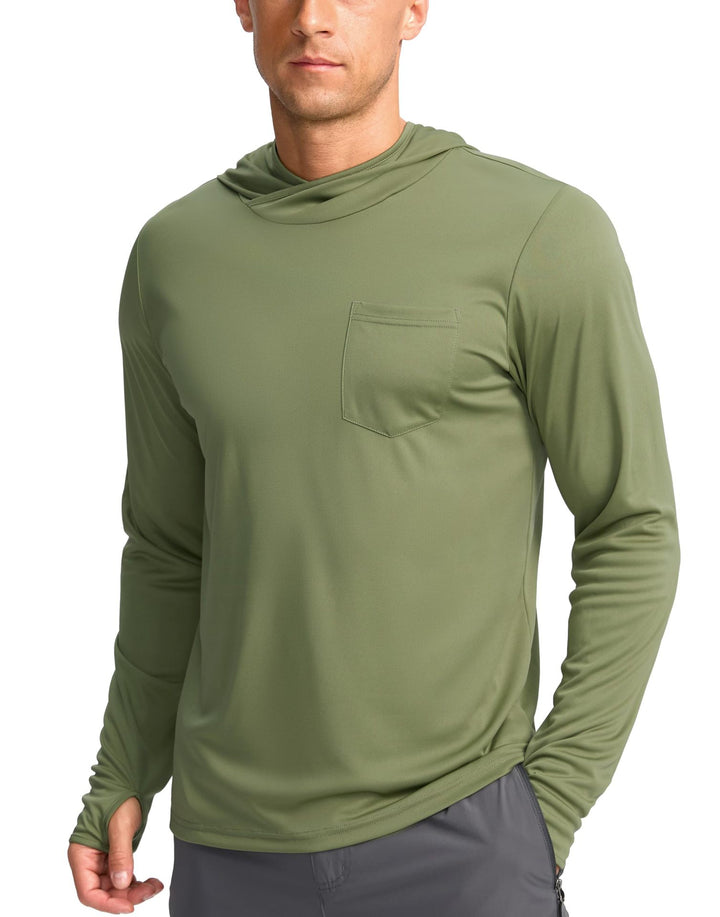 Men's functional shirt with hood and pockets