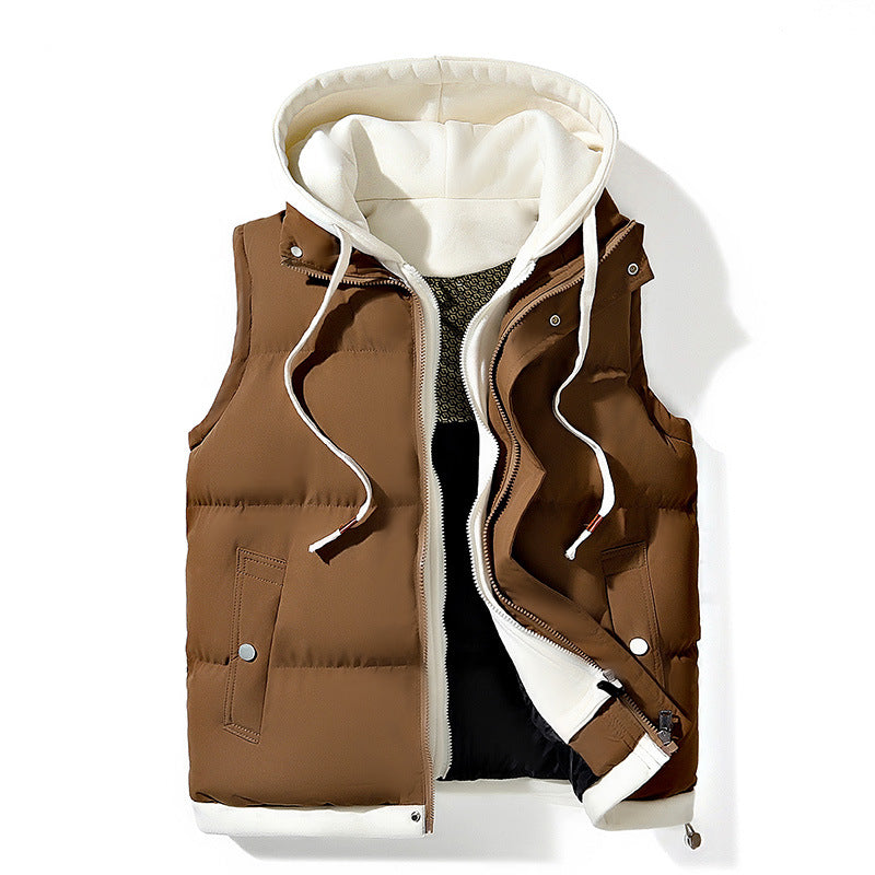 Men's Multifunctional Padded Vest with Hood 1788344821