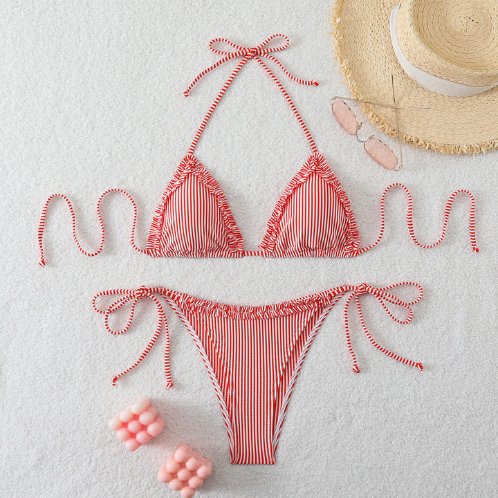 Women Triangle Bikini with casual tie straps Mune Fashion