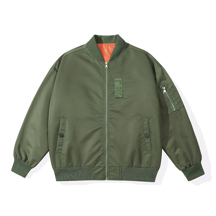 Men's Lightweight Flight Bomber Jacket with Water-Repellent Shell and Contrast Lining Mune Fashion