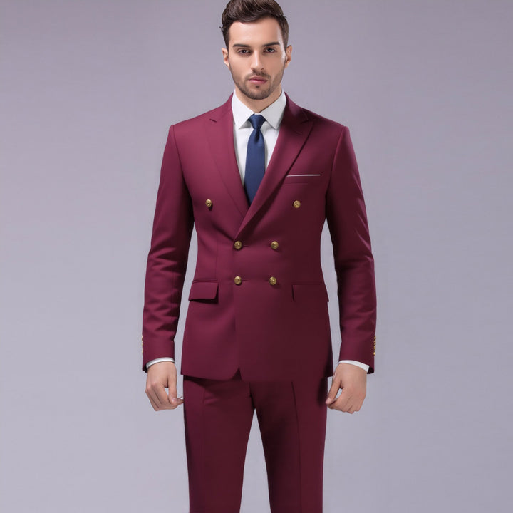 Men's double-breasted evening blazer with decorative buttons, slim silhouette and elegant finish Mune Fashion