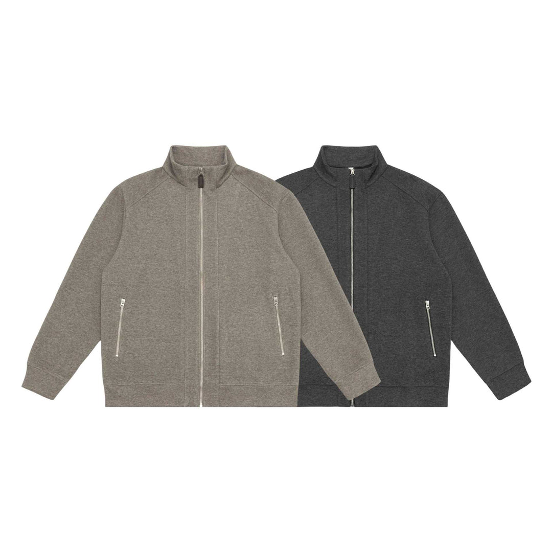Unisex zip sweatshirt jacket with stand-up collar, raglan sleeves and zip pockets Mune Fashion