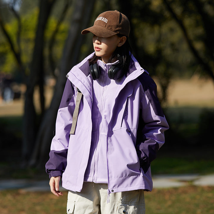 Women's two-layer softshell outdoor jacket with removable fleece inner layer and hood Mune Fashion