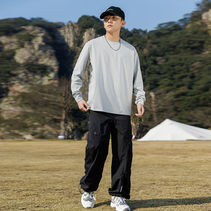 Men's oversized sweatshirt made of cotton blend with round neckline and ribbed cuffs Mune Fashion