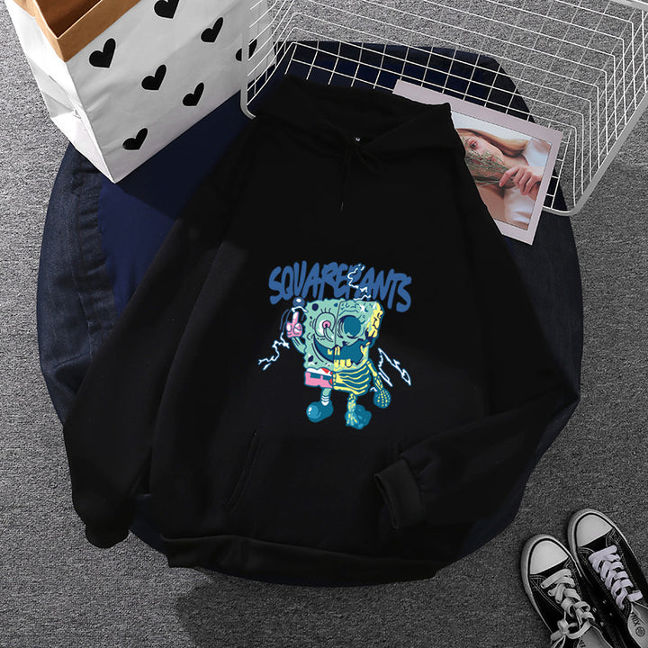Women’s soft oversized hoodie with kawaii mushroom frog print, kangaroo pocket, and ribbed cuffs Mune Fashion