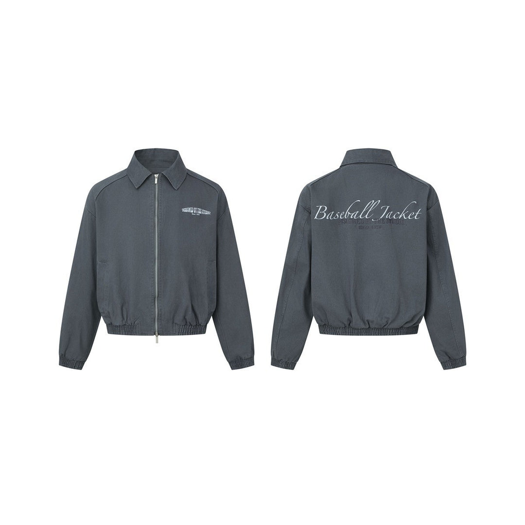 Unisex Boxy Blouson Jacket with Shirt Collar, Two-Way Zipper and Elastic Hem Mune Fashion