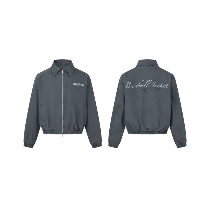 Unisex Boxy Blouson Jacket with Shirt Collar, Two-Way Zipper and Elastic Hem Mune Fashion