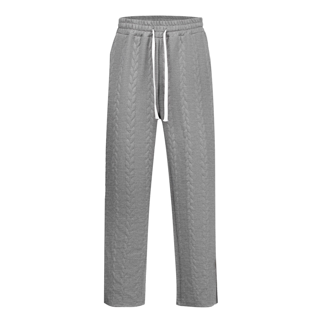 Men's loosely falling knit joggers with cable pattern and drawstring Mune Fashion