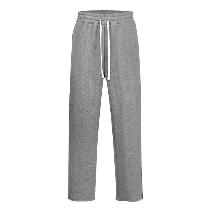 Men's loosely falling knit joggers with cable pattern and drawstring Mune Fashion