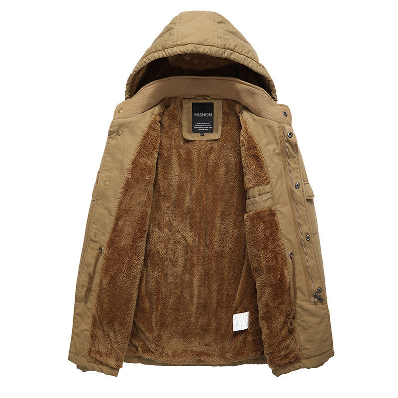 Men's utility parka with warming teddy fleece lining, hood, and multifunction pockets Mune Fashion