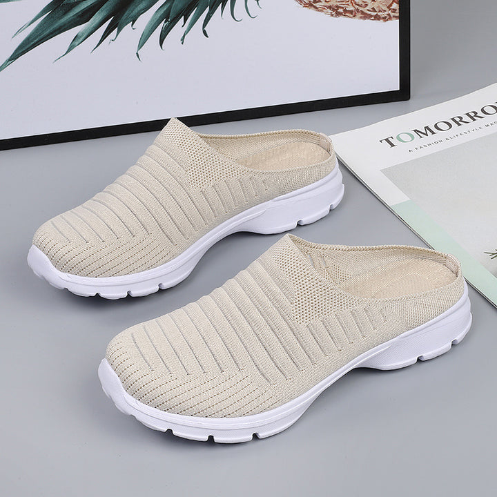 Women's knitted slip-on clog with shock-absorbing EVA midsole and ergonomic heel support Mune Fashion
