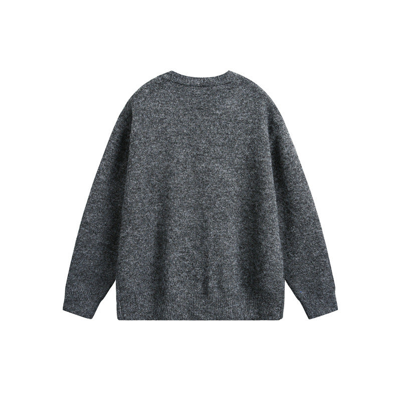 Women's knit cardigan with floral embroidery, round neckline and button placket Mune Fashion