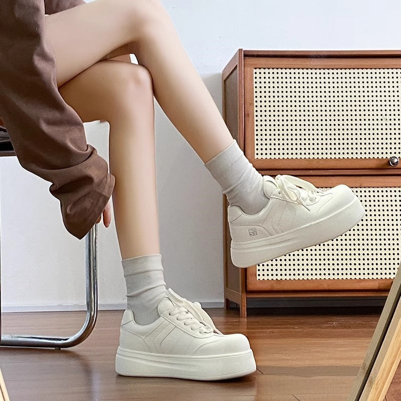 Women's Comfortable Sneakers with Thick Sole and Breathable Upper Material Mune Fashion