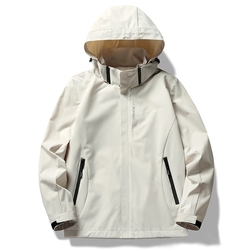 Men's two-layer softshell rain jacket with removable fleece inner layer and adjustable hood Mune Fashion