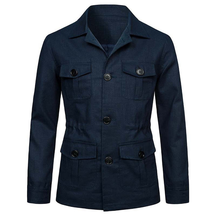 Men's Safari Linen Jacket with four patch pockets Mune Fashion