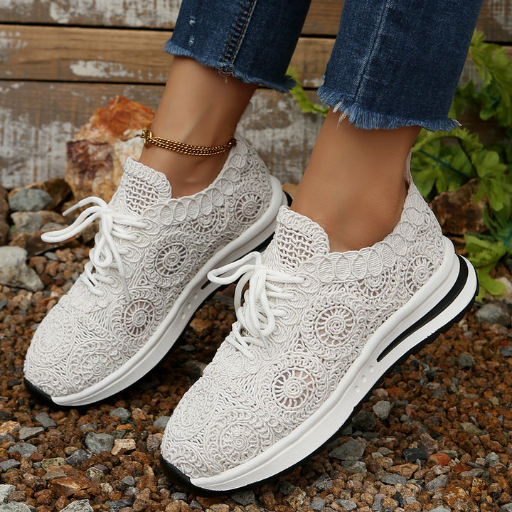 Women's knitted slip-on platform sneakers with breathable upper material and padded comfort insole Mune Fashion
