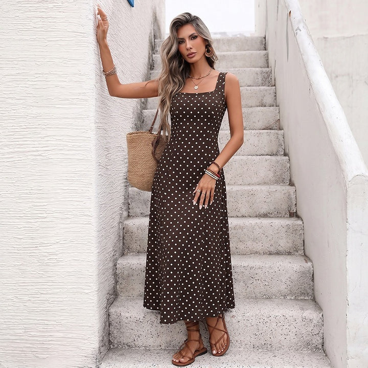 Women's Trendy Maxi Dress with Dots Mune Fashion
