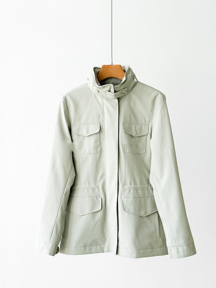 Women modern utility jacket with high collar Mune Fashion