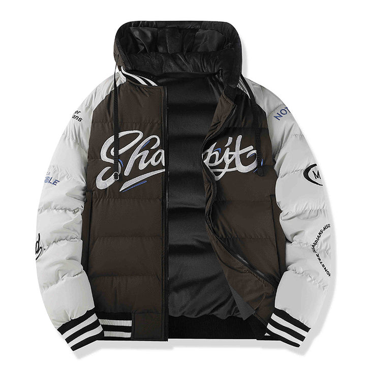 Men's sporty quilted jacket with high collar and reflective details Mune Fashion