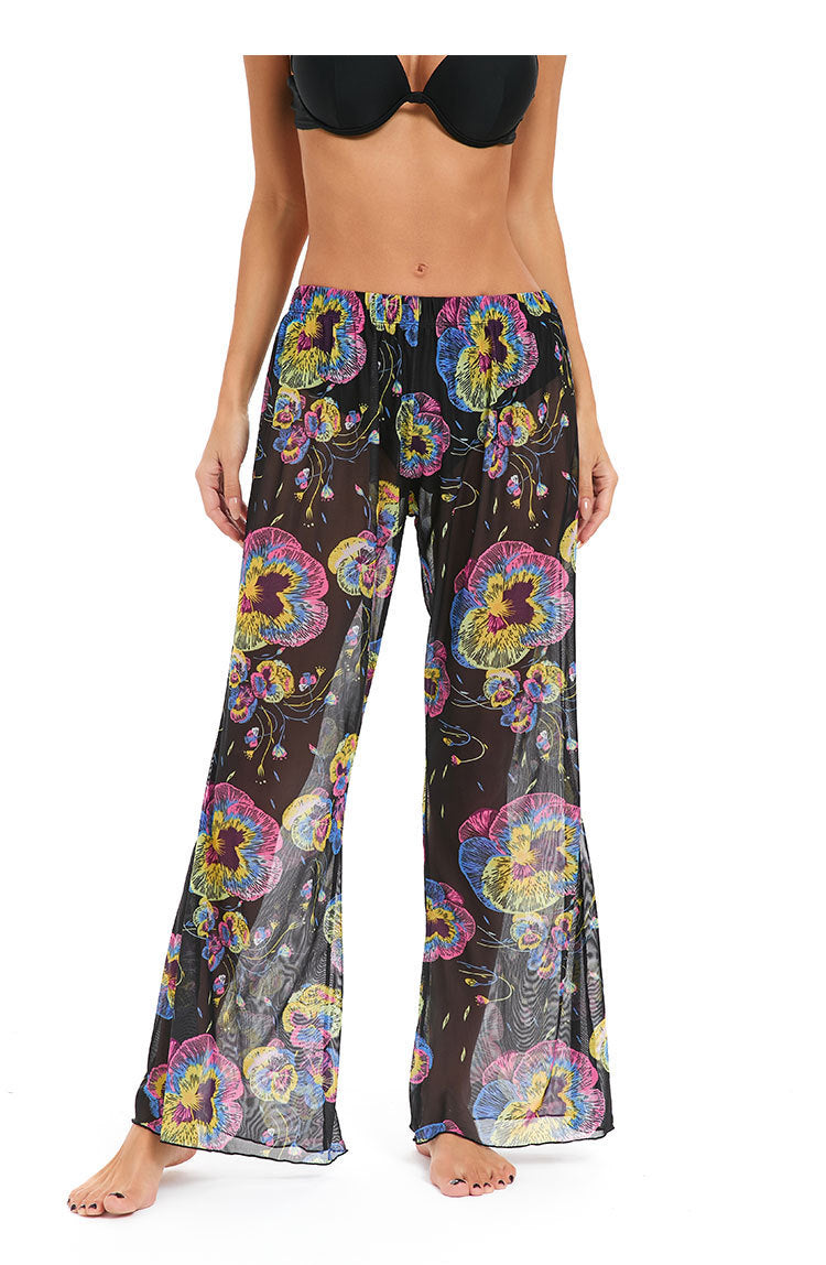 Ladies leggings made of airy, transparent fabric quality with exotic pattern Mune Fashion