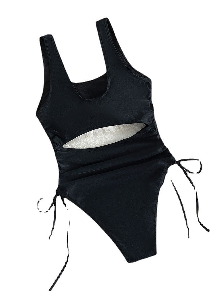 Women's One-Piece Swimsuit with Side Cut-Outs and Adjustable Lacing Details Mune Fashion
