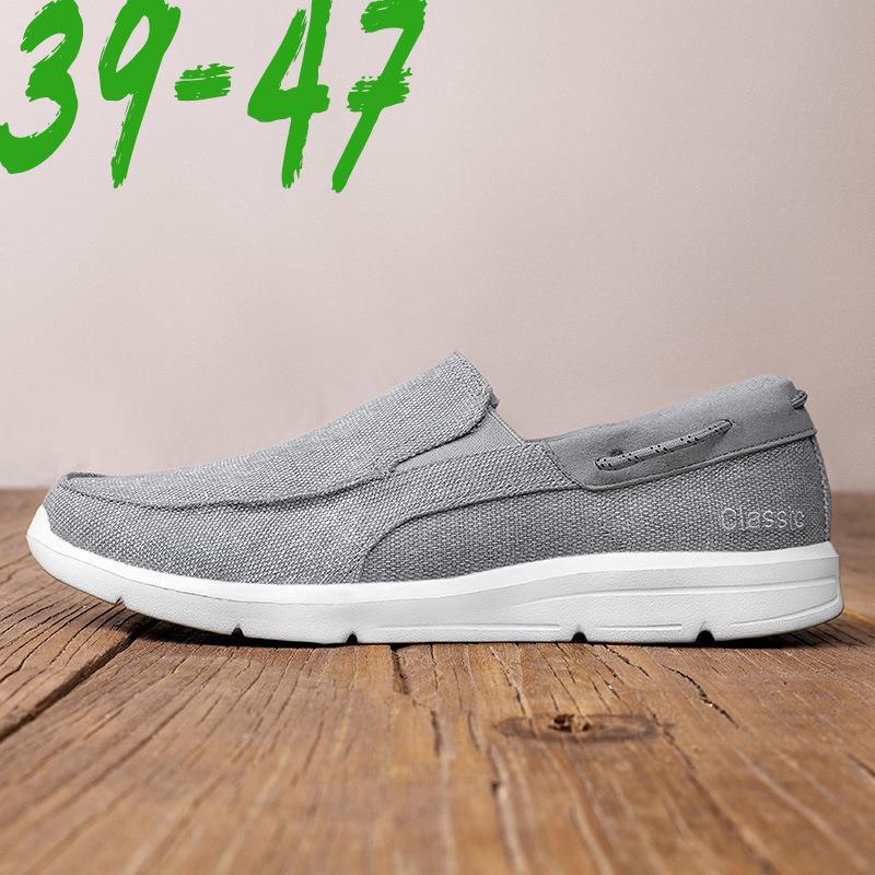 Men's canvas slip-ons with elastic insert and shock-absorbing lightweight sole Mune Fashion