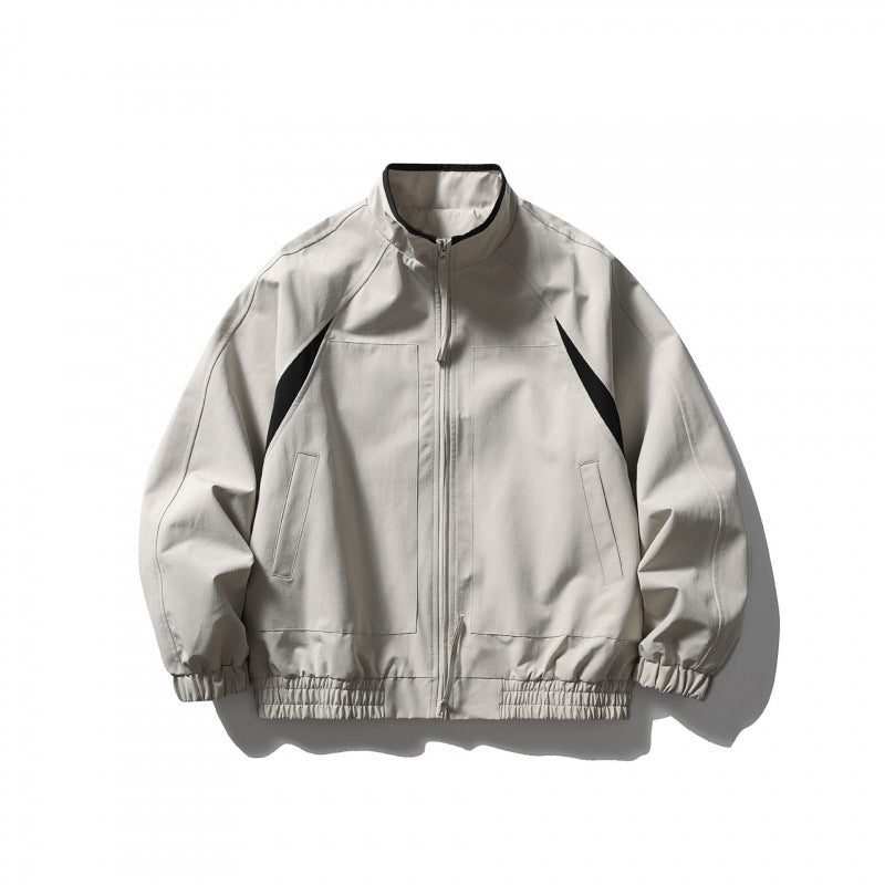 Unisex Boxy-Light Blouson Jacket in Tech Cotton Look with Raglan Sleeves, Zipper and Elastic Hem Mune Fashion